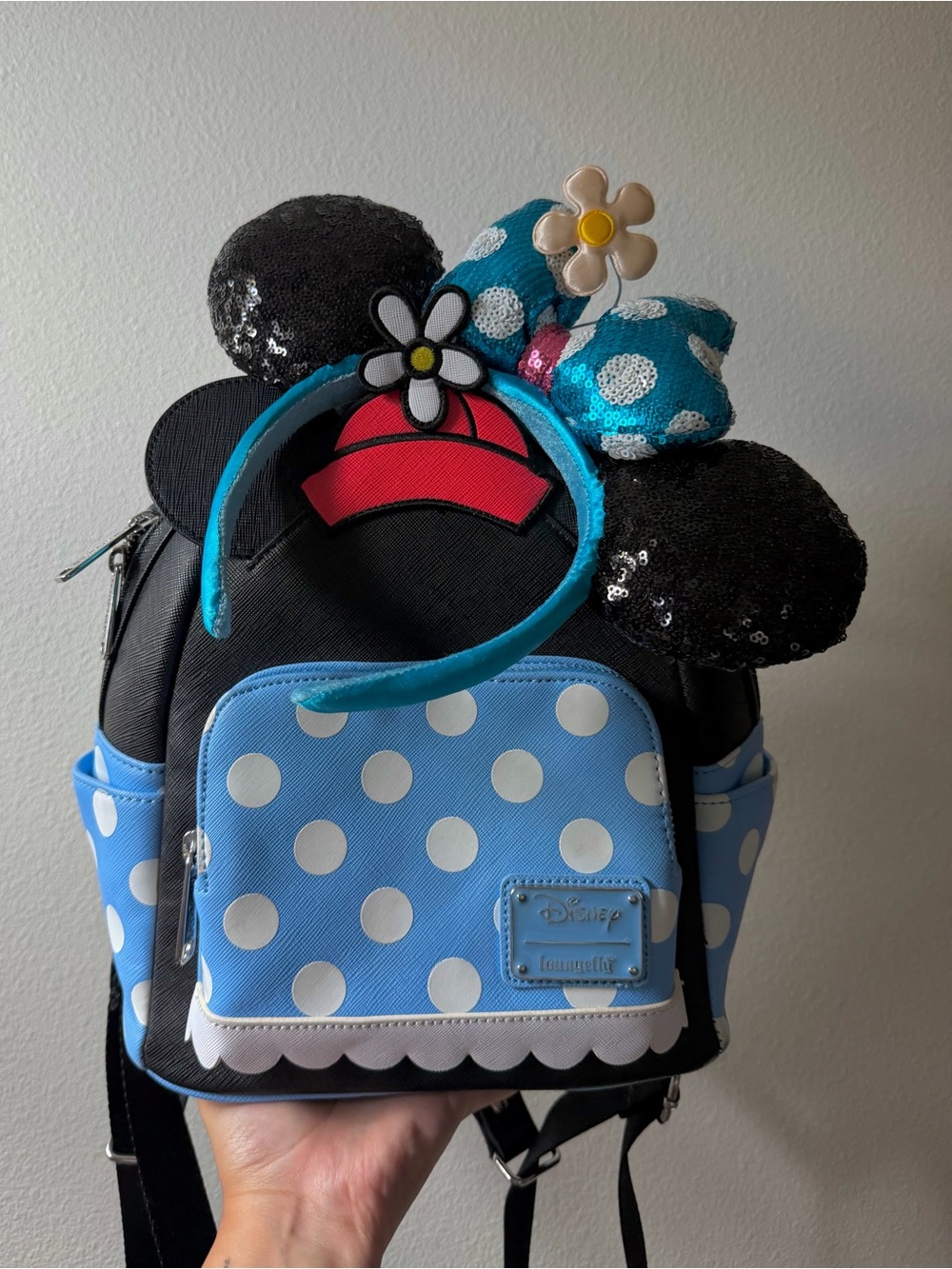 Loungefly Disney Minnie Mouse Polka Dot Mini Backpack & Ears